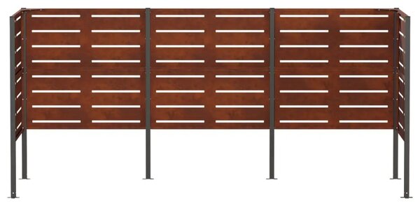 Ekran za kante za smeće 249 x 85 x 113 cm Otporni čelik Rđa - Otporni čelik 249 cm s uzorkom