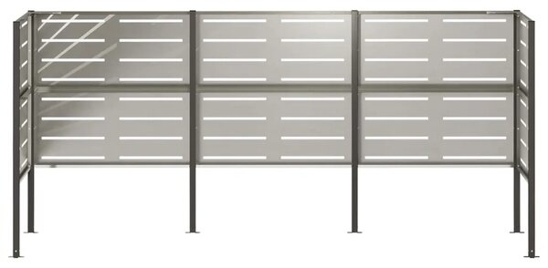 Ekran za kante za smeće 249 x 85 x 113 cm Nehrđajući čelik - Nehrđajući čelik 249 cm s uzorkom