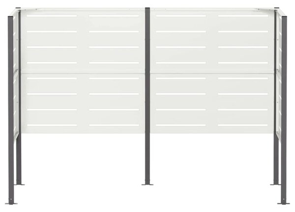 Ekran za kante za smeće 167 x 85 x 113 cm Čelik Bijela - Bijela 167 cm s uzorkom