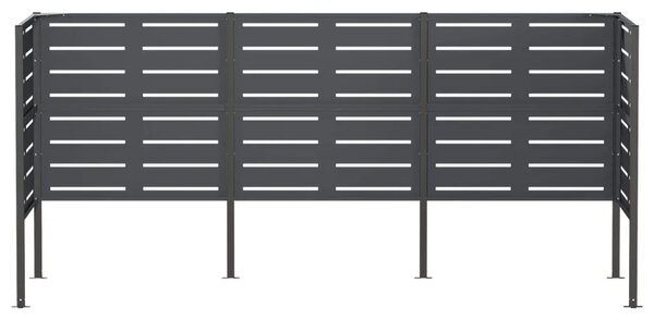 Ekran za kante za smeće 249 x 85 x 113 cm Čelik Antracit - Antracit 249 cm s uzorkom