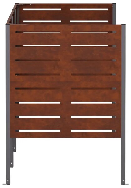 Ekran za kante za smeće 249 x 85 x 113 cm Otporni čelik Rđa - Otporni čelik 249 cm s uzorkom