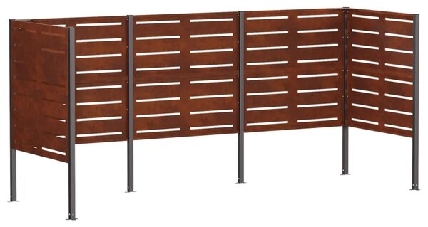 Ekran za kante za smeće 249 x 85 x 113 cm Otporni čelik Rđa - Otporni čelik 249 cm s uzorkom