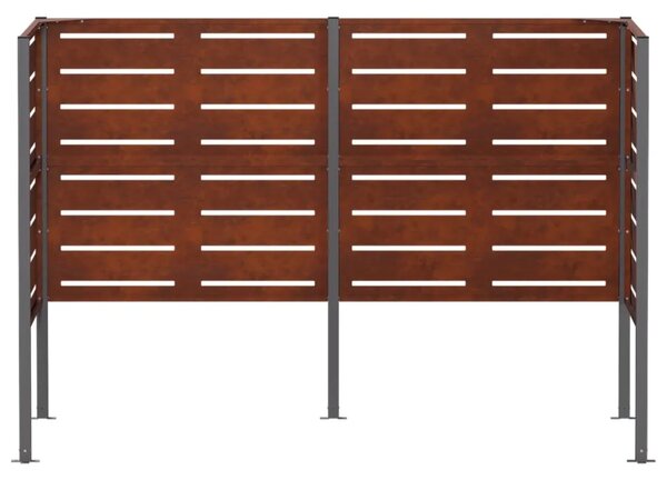 Ekran za kante za smeće 167 x 85 x 113 cm Otporni čelik Rđa - Otporni čelik 167 cm s uzorkom