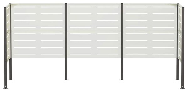 Ekran za kante za smeće 249 x 85 x 113 cm Čelik Bijela - Bijela 249 cm s uzorkom