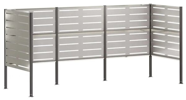 Ekran za kante za smeće 249 x 85 x 113 cm Nehrđajući čelik - Nehrđajući čelik 249 cm s uzorkom