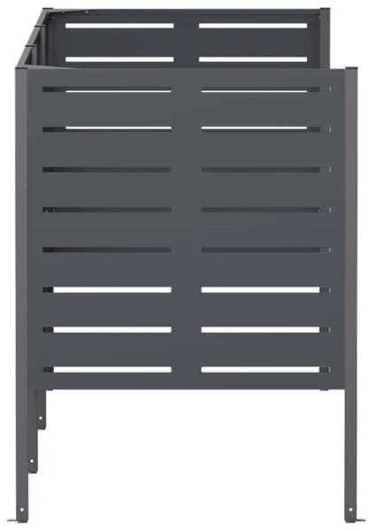 Ekran za kante za smeće 249 x 85 x 113 cm Čelik Antracit - Antracit 249 cm s uzorkom