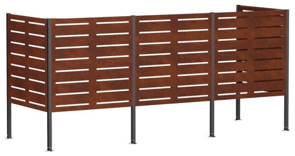 Ekran za kante za smeće 249 x 85 x 113 cm Otporni čelik Rđa - Otporni čelik 249 cm s uzorkom