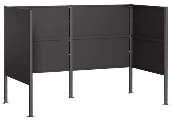 Ekran za kante za smeće 167 x 85 x 113 cm Čelik Crna - Crna 167 cm bez uzorka