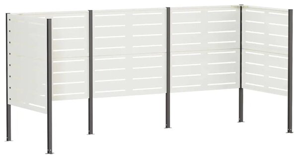 Ekran za kante za smeće 249 x 85 x 113 cm Čelik Bijela - Bijela 249 cm s uzorkom
