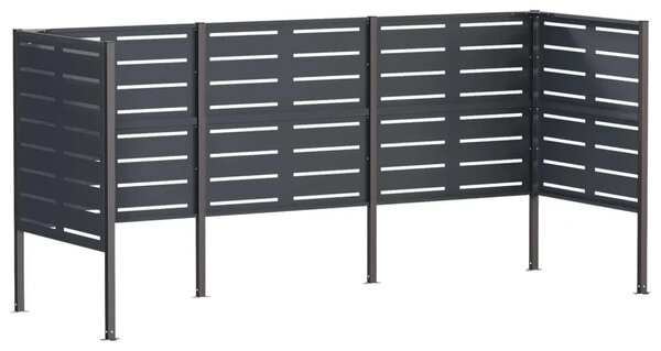 Ekran za kante za smeće 249 x 85 x 113 cm Čelik Antracit - Antracit 249 cm s uzorkom