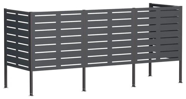 Ekran za kante za smeće 249 x 85 x 113 cm Čelik Antracit - Antracit 249 cm s uzorkom