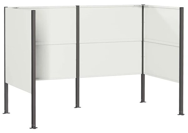 Ekran za kante za smeće 167 x 85 x 113 cm Čelik Bijela - Bijela 167 cm bez uzorka