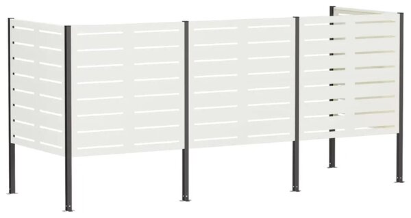 Ekran za kante za smeće 249 x 85 x 113 cm Čelik Bijela - Bijela 249 cm s uzorkom