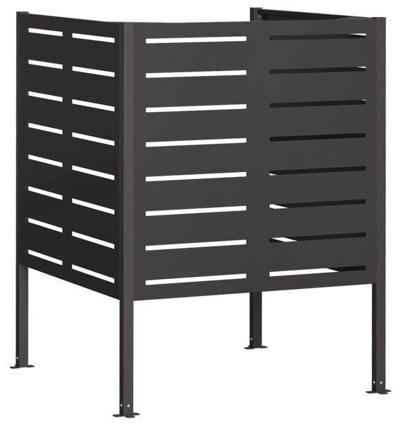 Ekran za kante za smeće 85 x 85 x 113 cm Čelik Crna - Crna 85 cm s uzorkom