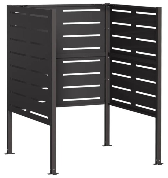 Ekran za kante za smeće 85 x 85 x 113 cm Čelik Crna - Crna 85 cm s uzorkom