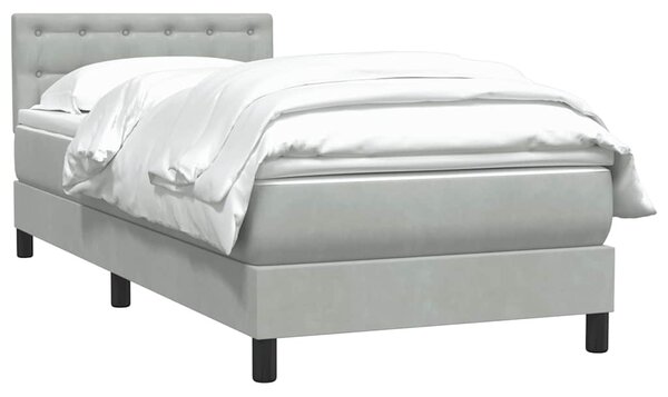 Box Spring krevet s madracem svijetlo sivi 80x220 cm samt - Siva / 80 x 220 cm