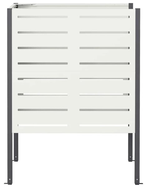 Ekran za kante za smeće 85 x 85 x 113 cm Čelik Bijela - Bijela 85 cm s uzorkom