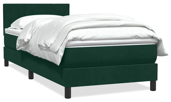 Box Spring krevet s madracem tamnozeleni 80x220 cm baršun - Zelena / 80 x 220 cm