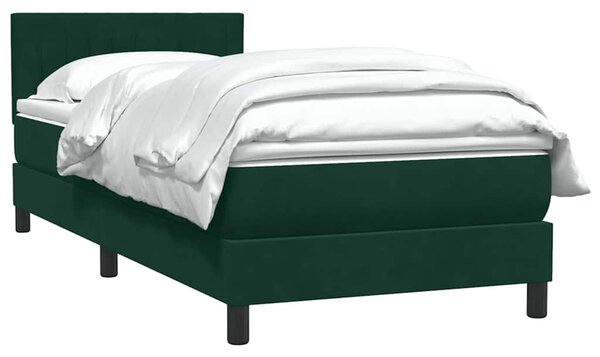 Box Spring krevet s madracem tamnozeleni 80x220 cm baršun - Zelena / 80 x 220 cm