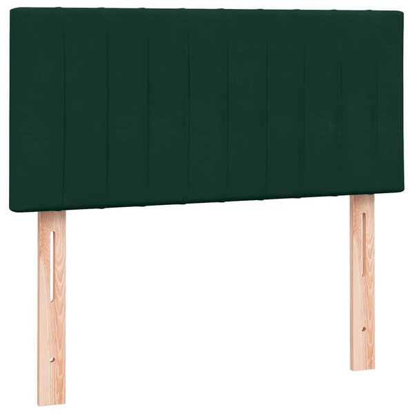 Box Spring krevet s madracem tamnozeleni 80x220 cm baršun - Zelena / 80 x 220 cm