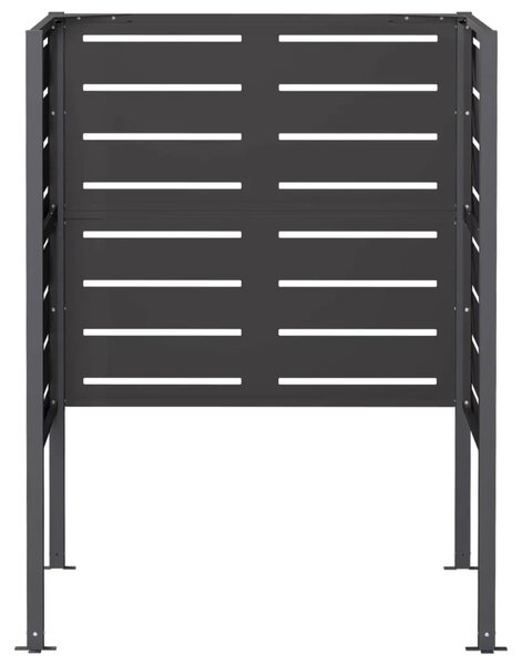 Ekran za kante za smeće 85 x 85 x 113 cm Čelik Crna - Crna 85 cm s uzorkom