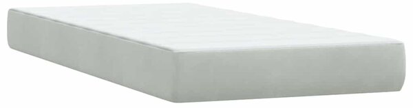 Box Spring krevet s madracem i LED svijetlo sivi 80x220 cm samt - Siva / 80 x 220 cm
