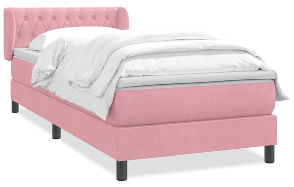 Box Spring krevet s madracem ružičasti 90x210 cm samt - Ružičasti / 90 x 210 cm
