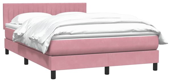 Box Spring krevet s madracem ružičasti 140x220 cm baršun - Ružičasti / 140 x 220 cm