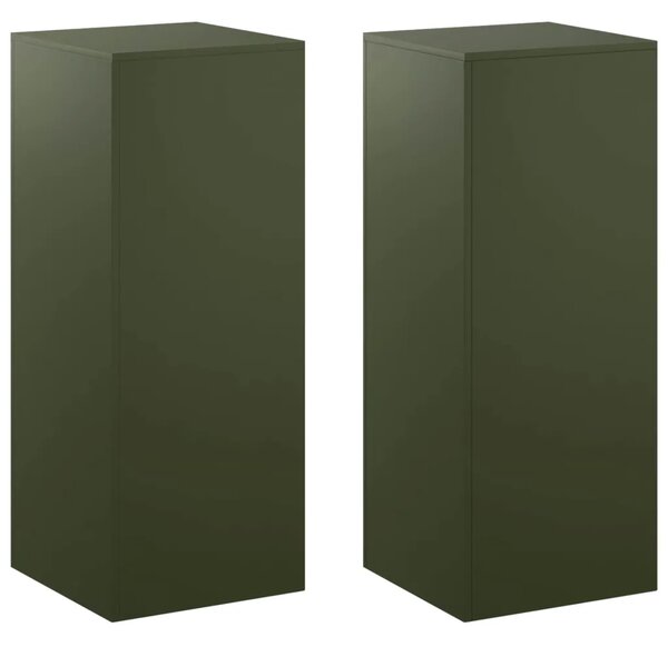 Stalak za biljke 2 pcs Maslinastozelena 40 x 40 x 100 cm Čelik - Maslinastozelena 2x (40 x 40 x 100 cm)