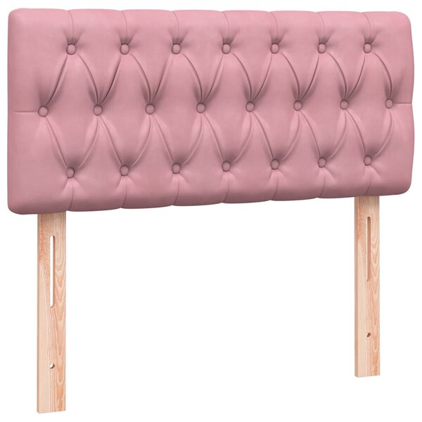 Box Spring krevet s madracem ružičasti 90x210 cm samt - Ružičasti / 90 x 210 cm