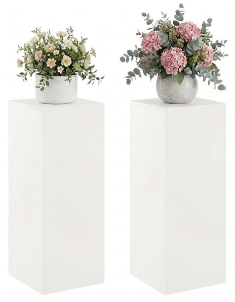 Stalak za biljke 2 pcs Bijela 40 x 40 x 100 cm Čelik - Bijela 2x (40 x 40 x 100 cm)