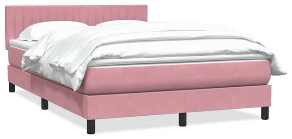 Box Spring krevet s madracem ružičasti 140x220 cm baršun - Ružičasti / 140 x 220 cm