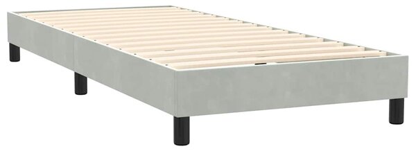 Box Spring krevet s madracem i LED svijetlo sivi 80x220 cm samt - Siva / 80 x 220 cm