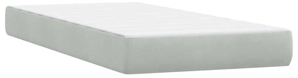 Box Spring krevet s madracem svijetlo sivi 80x210 cm baršun - Siva / 80 x 210 cm