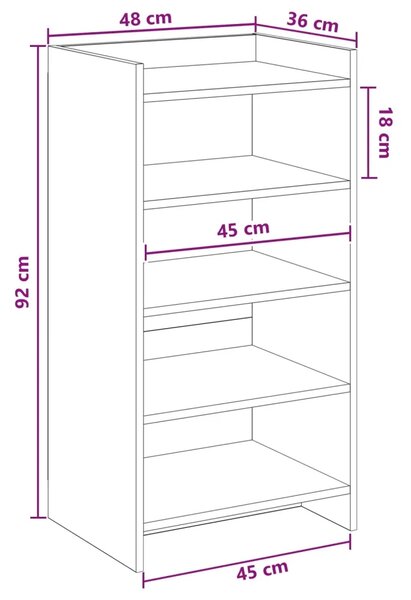 Ormar za cipele Betonska siva 48 x 36 x 92 cm Konstruirano drvo - Betonska siva