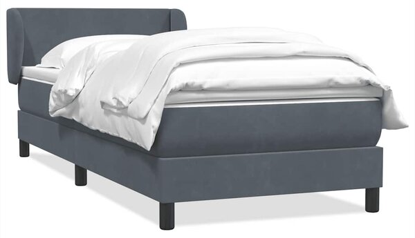 Box spring krevet s madracem tamnosivi 80 x 220 cm baršunasti - Siva / 80 x 220 cm