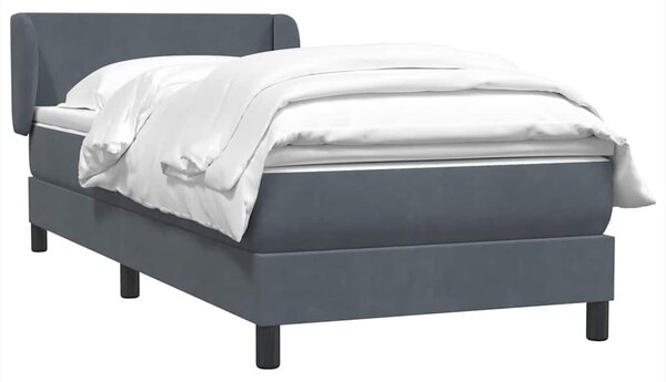 Box spring krevet s madracem tamnosivi 80 x 220 cm baršunasti - Siva / 80 x 220 cm
