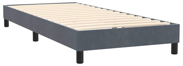 Box spring krevet s madracem tamnosivi 80 x 220 cm baršunasti - Siva / 80 x 220 cm