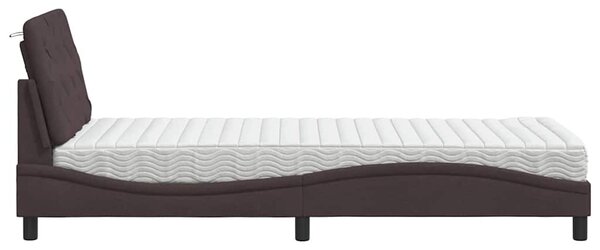 Krevet s madracem tamnosmeđi 80x200 cm od tkanine - Smeđa / 80 x 200 cm