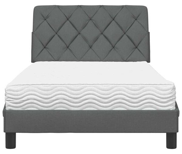 Krevet s madracem tamnosivi 100 x 200 cm od tkanine - Siva / 100 x 200 cm