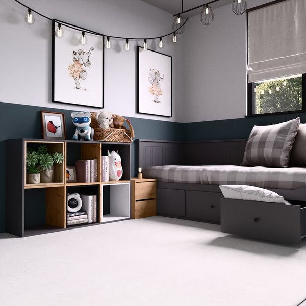 Zondo.hr Regal Metros 3 (antracit + hrast artisan). Akcija -19%. 1132901