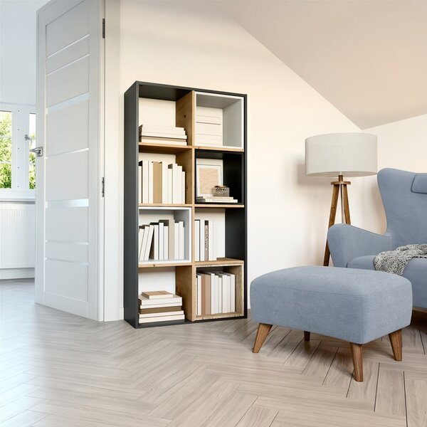 Zondo.hr Regal Metros 4 (antracit + hrast artisan). Akcija -20%. 1132909