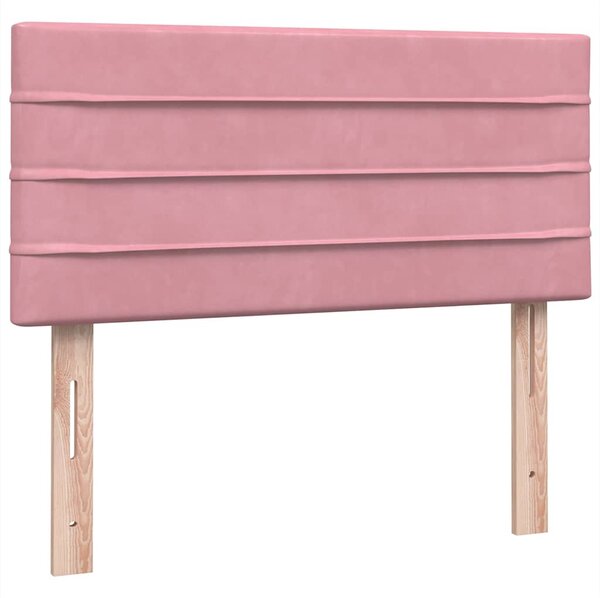Box Spring krevet s madracem i LED ružičasti 80 x 220 cm baršunasti - Ružičasti / 80 x 220 cm