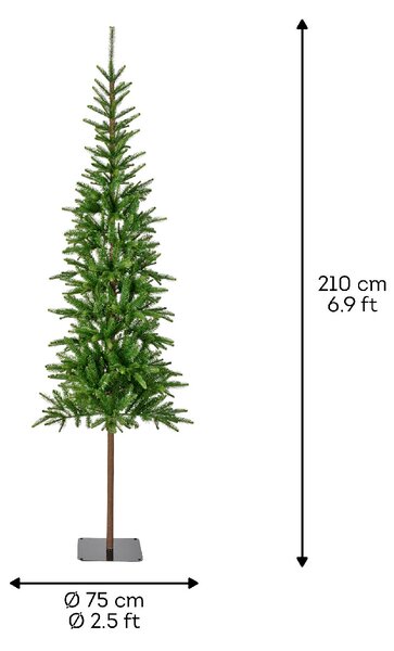 Umjetno božićno drvce slim Alpbach 210 cm - Uzka drvca - 71 do 90cm - visina 210 cm
