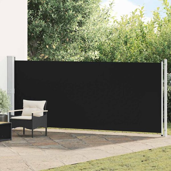 Uvlačiva bočna tenda za terasu 600 x 160 cm crna - Crna / 160 x 600 cm