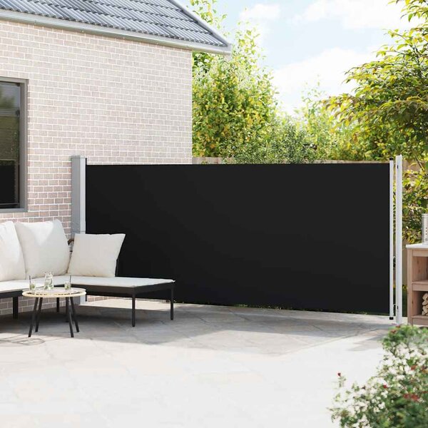 Uvlačiva bočna tenda za terasu 600 x 160 cm crna - Crna / 160 x 600 cm