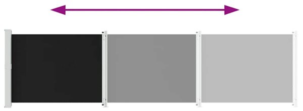 Uvlačiva bočna tenda za terasu 600 x 160 cm crna - Crna / 160 x 600 cm