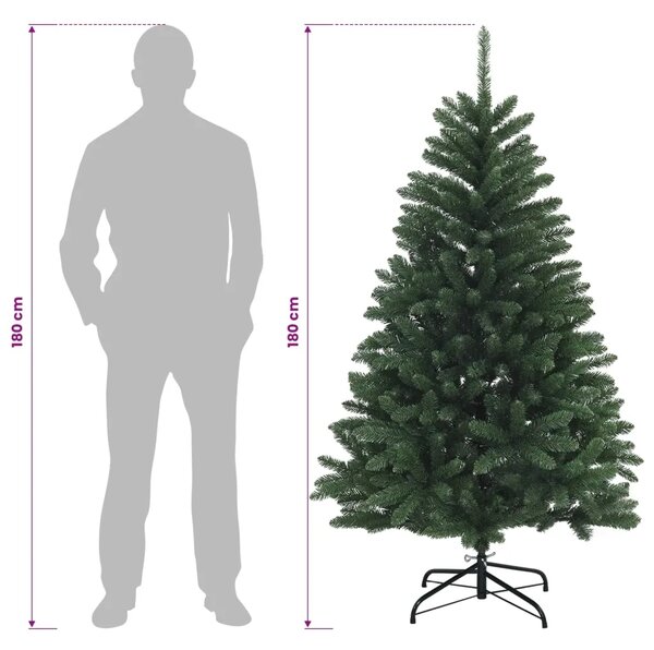 Umjetno božićno drvce s nogom 180 cm PVC Srednja zelena - Srednje zelena Ø 90 x 180 cm bez LED svjetala