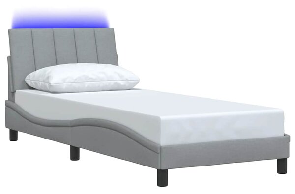 Okvir kreveta bez madraca Hanko svjetlosivi 90x200 cm od tkanine - Siva / 90 x 200 cm