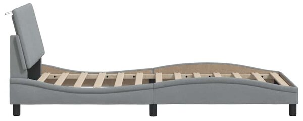 Okvir kreveta bez madraca Hanko svjetlosivi 90x200 cm od tkanine - Siva / 90 x 200 cm